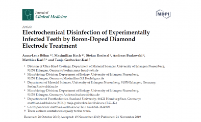 Towards page "Electrochemical Disinfection of Experimentally Infected Teeth by Boron-Doped Diamond Electrode Treatment"