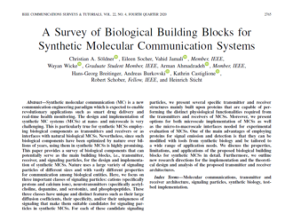 Zur Seite: A Survey of Biological Building Blocks for Synthetic Molecular Communication Systems