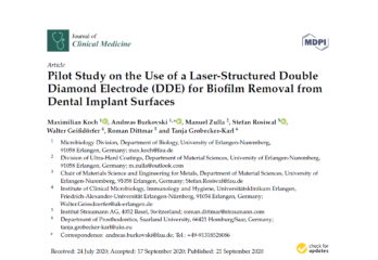 Towards page "Pilot Study on the Use of a Laser-Structured Double Diamond Electrode (DDE) for Biofilm Removal from Dental Implant Surfaces"