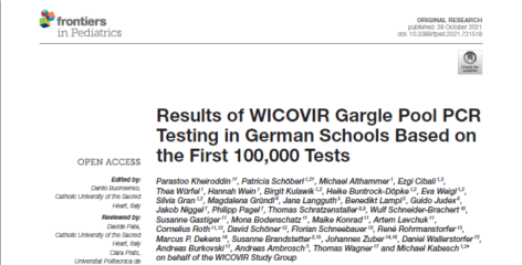 Zur Seite: Results of WICOVIR Gargle Pool PCR Testing in German Schools Based on the First 100,000 Tests