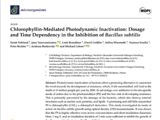 To the page:Chlorophyllin-Mediated Photodynamic Inactivation: Dosage and Time Dependency in the Inhibition of Bacillus subtilis